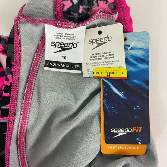 Speedo Endurance Lite Women’s Racerback Sports Bra Crop Top Sz 10 Multicolor NWT - Picture 6 of 7